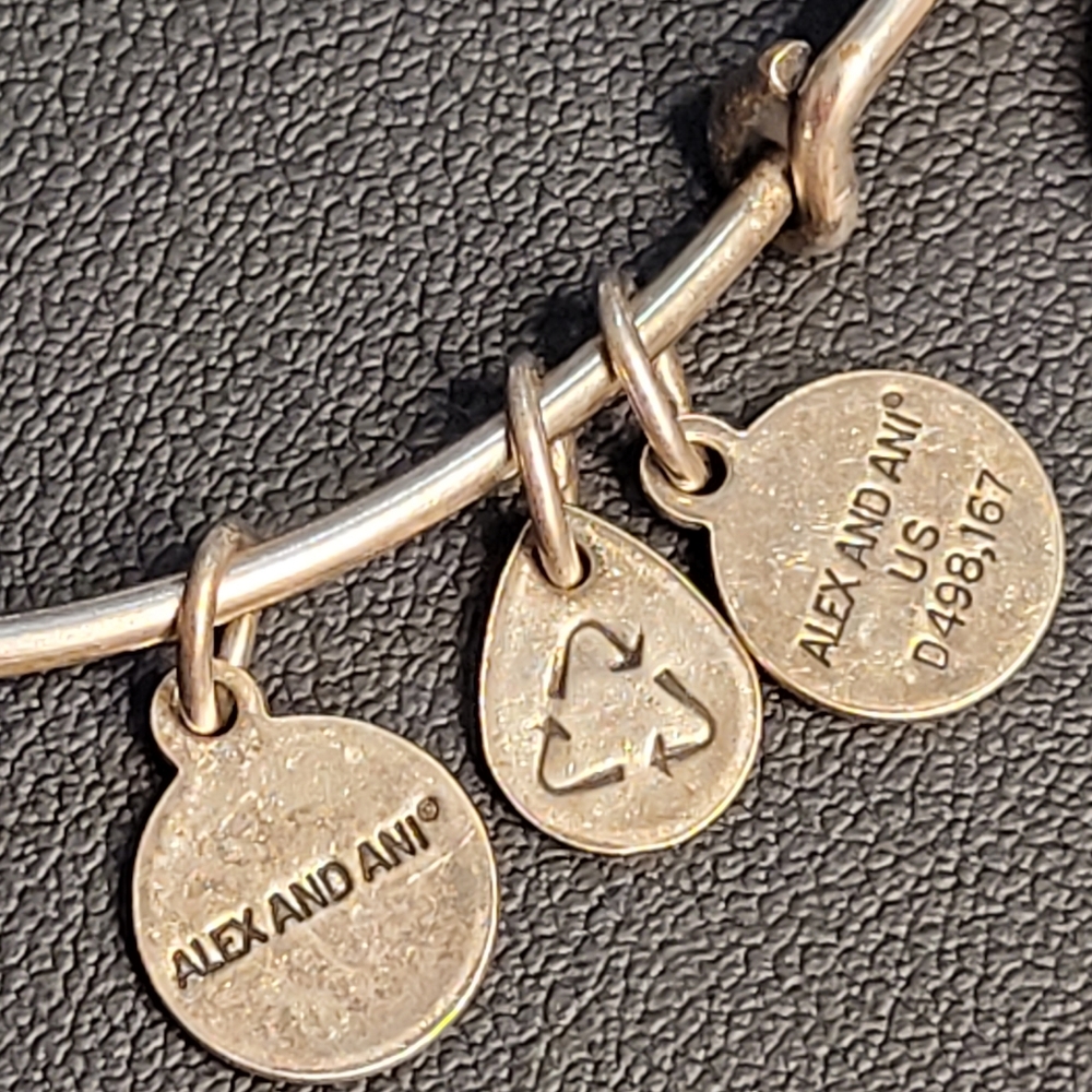 Alex and Ani Monogram Initial "L" Charm Bangle Bracelet Silver-tone - Picture 13 of 13